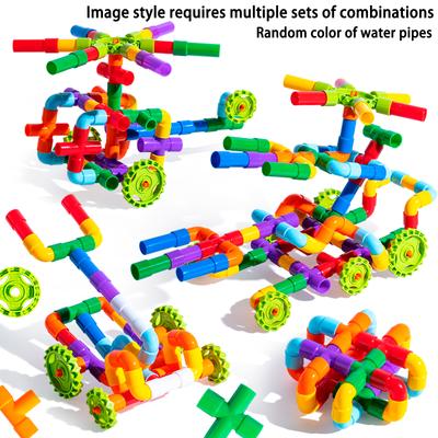 Dětský blok na spojování vodních dýmek Velké částicové puzzle skládací puzzle pro chlapce a dívky ve věku 3 až 6 let