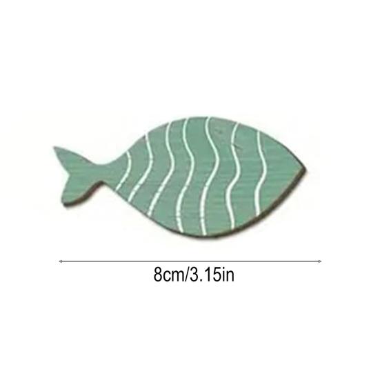 Yousheng 20/40 יחידות/סט עץ דגי חלול קישוט קיר ימי חוף אוקיינוס ​​נושא דגי תליית קישוט להקת דגים חוף אגם בית אמבטיה