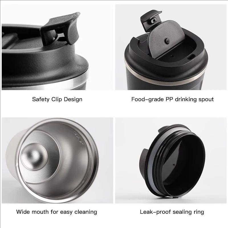 380ML Car Coffee Mug Stainless Steel Travel Thermo Cup For VW GTI Golf Polo Tiguan Passat B6 MK6 Touareg Jetta CC T-ROC Hub Cap