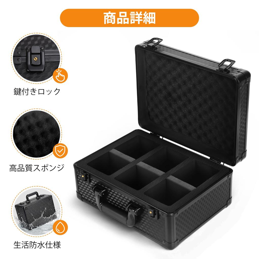 Caseland Graded Trading Card Attache Case Storage ARS Trading Card Collection Box, Aluminum, PSA, BGS, CGC, Compatible, (4 Slots, Black)