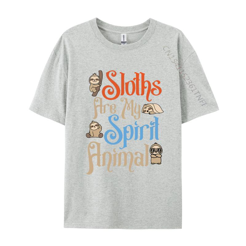 Sloths Are My Spirit Animal Funny Sloth T Shirts Men Pure Cotton Tees Free Shipping Graphic Tee Shirt