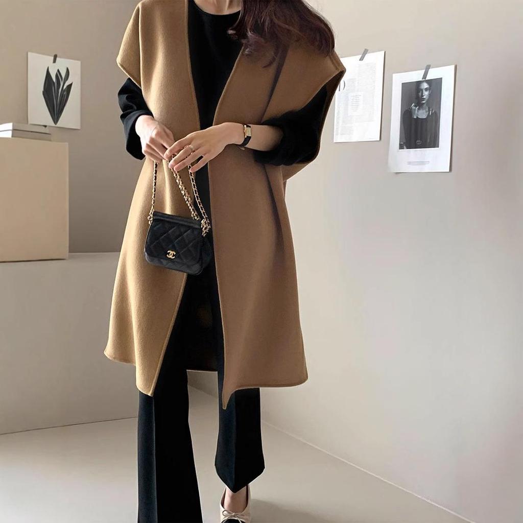 2025 Herbst/Winter Damen Japanische Umhang-Stil Wolle Fledermausärmel Weste Jacke