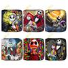 Nightmare Before Christmas PU Wallet Jack Skellington Short Coin Purse ID Card Holder for Students Men Black 6pcs