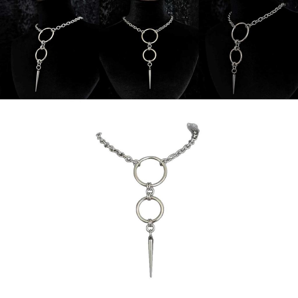 Gothic Steel Chain Necklace With Cross Link For Womens Daily Wear