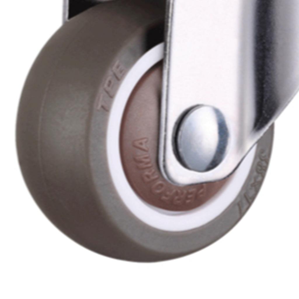 1/1.25/1.5/2 In Heavy Duty Rubber Swivel Castor Wheel Trolley Furniture Caster Free Fitting with 2 Braked Double Bearing