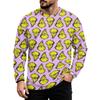 Men's Plus Size Loose Fit Casual Neck Long Sleeve T-Shirt with Christmas Print for Fall and Winter