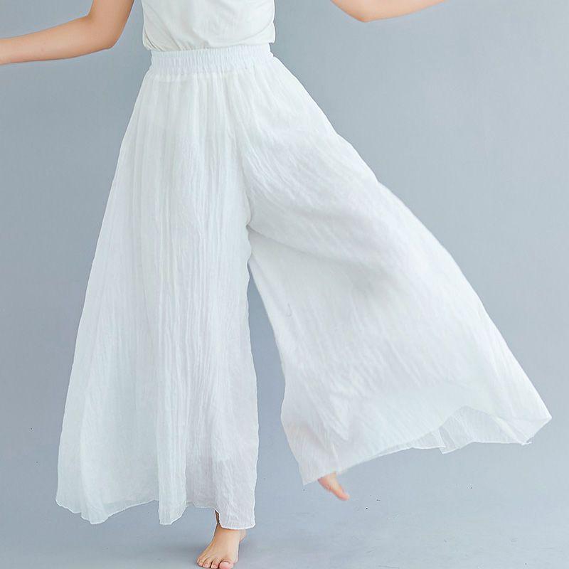 

Women s High-Waisted Retro Wide-Leg Cotton Linen Pants - Spring/Summer 2026 Collection 85cm [Recommended for 90-135 lbs]