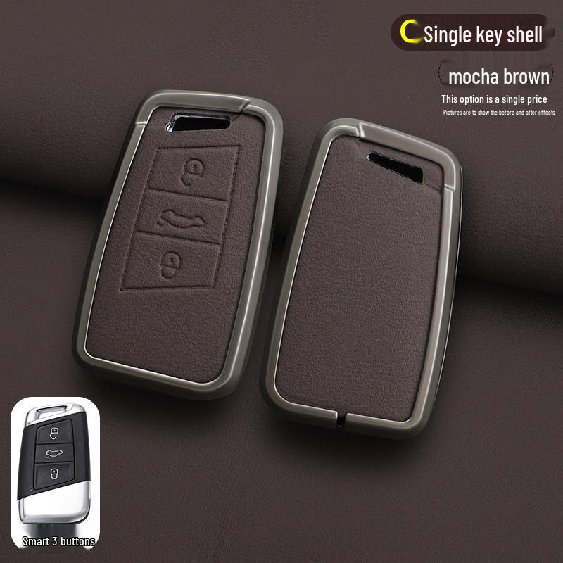 Volkswagen Key Case for Magotan, Passat, Tiguan, Sagitar, Tayron, CC, Lavida - Men's Car Key Shell with Buckle