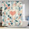Abstract Hearts And Leaves Waterproof Shower Curtain