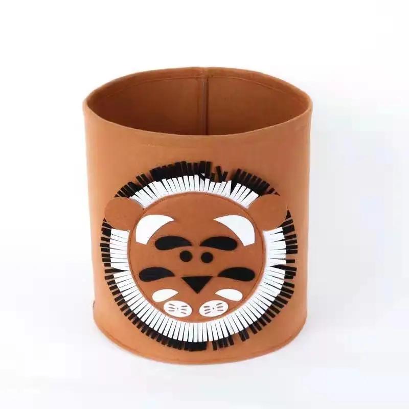 Panda Dinosaur Baby Storage Basket Felt Toy Organizer Laundry Clothes Bucket Cartoon Nursery Hamper for Kids Gift Idea