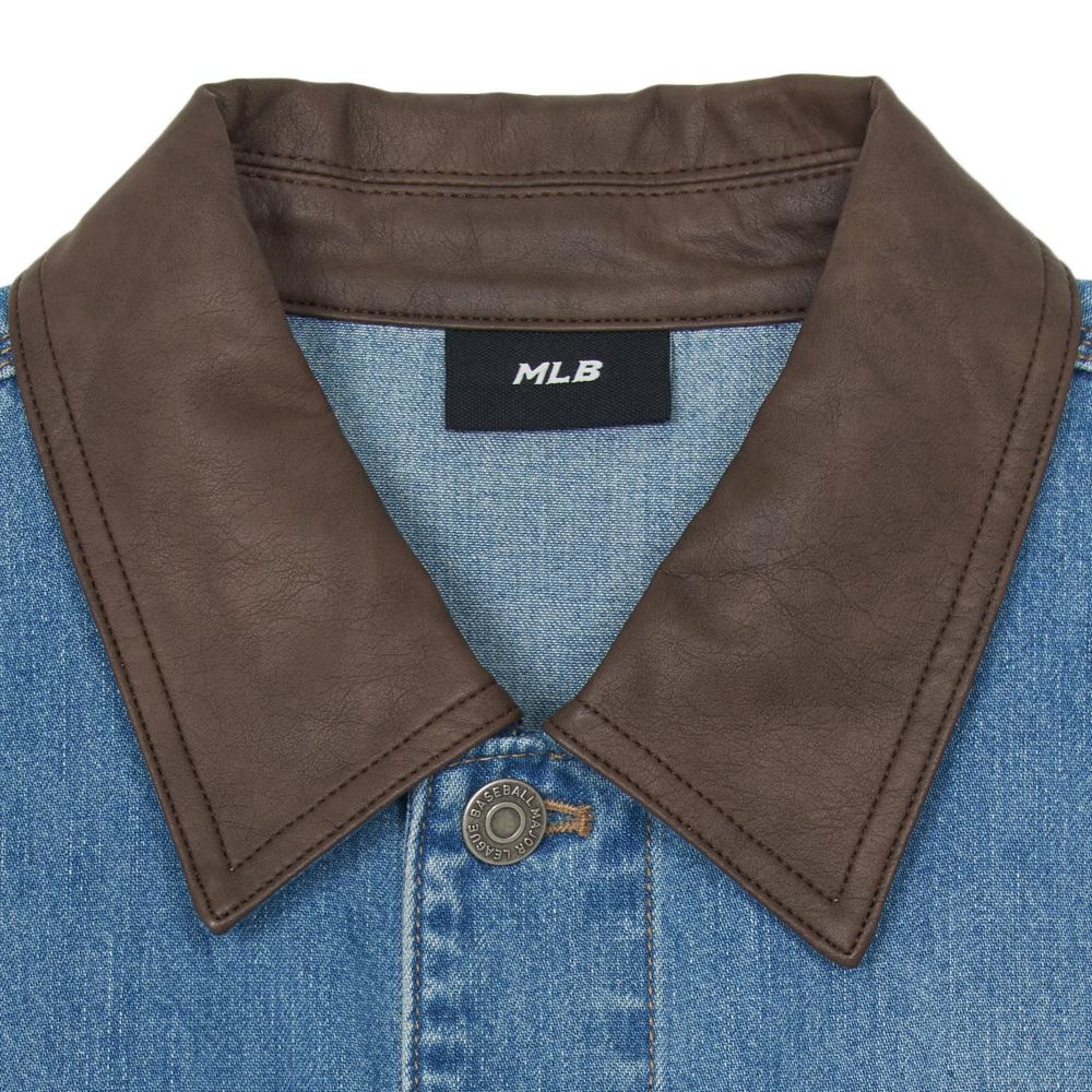 MLB New York Yankees Pocket Point Collar Single-Breasted Loose Long Sleeve Denim Jacket Unisex Jacket 3ADKV0261-50INS