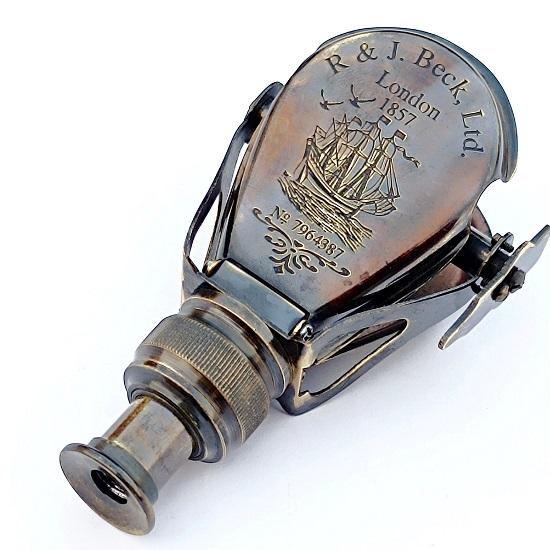 Lornetka mosiężna, prezent dla poszukiwacza przygód, prezent dla syna, grawerowany teleskop, prezent na wędrówki, prezent na rocznicę, prezent dla męża