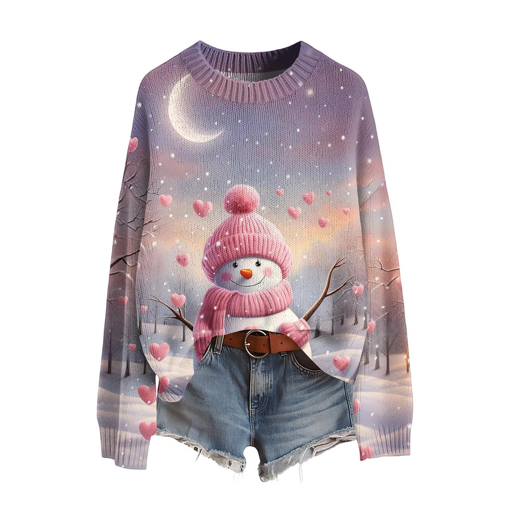 Women's Funny Women's Christmas Sweater R-Neck Christmas Jumper Christmas Outfit Ugly Sweatshirt Christmas Costume