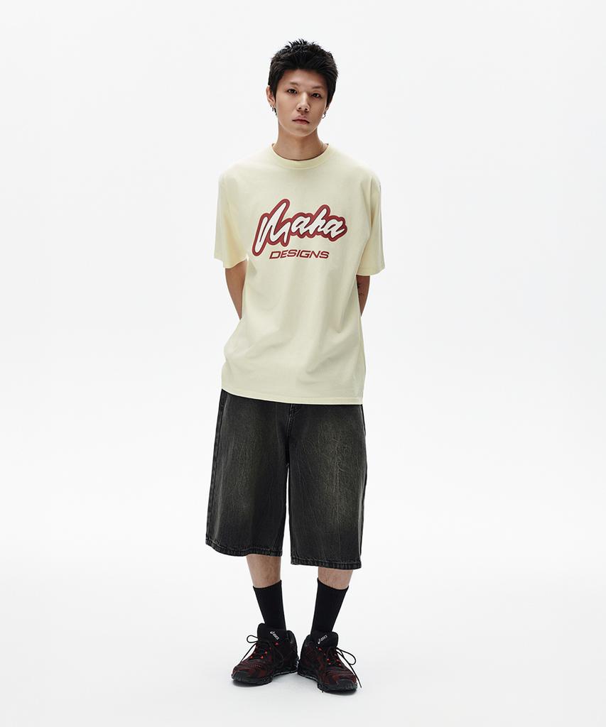 MAHAGRID Maha Spellout Tee Cream(Mg2Fmmt531A)