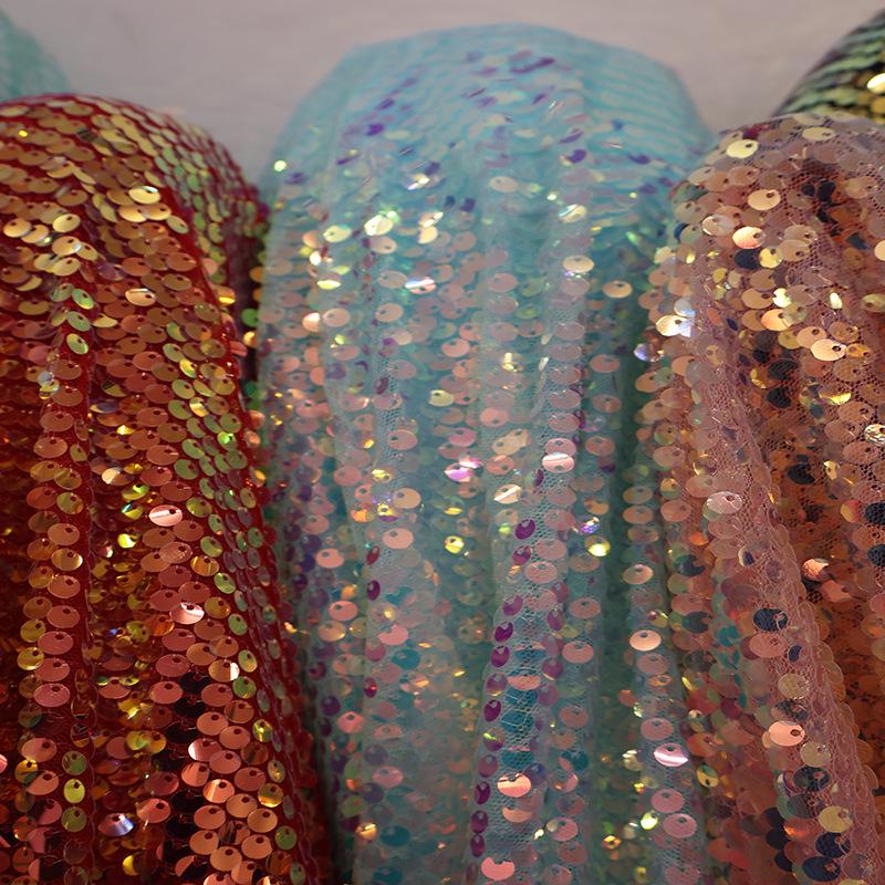 

Вышитая 5 мм сетка из пайеток для свадебного платья, юбки, сумки и блестящего декора