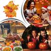 Artificial Pumpkins Halloween decorations Pumpkin ornaments Artificial pumpkin maple leaves Autumn home Decorative props