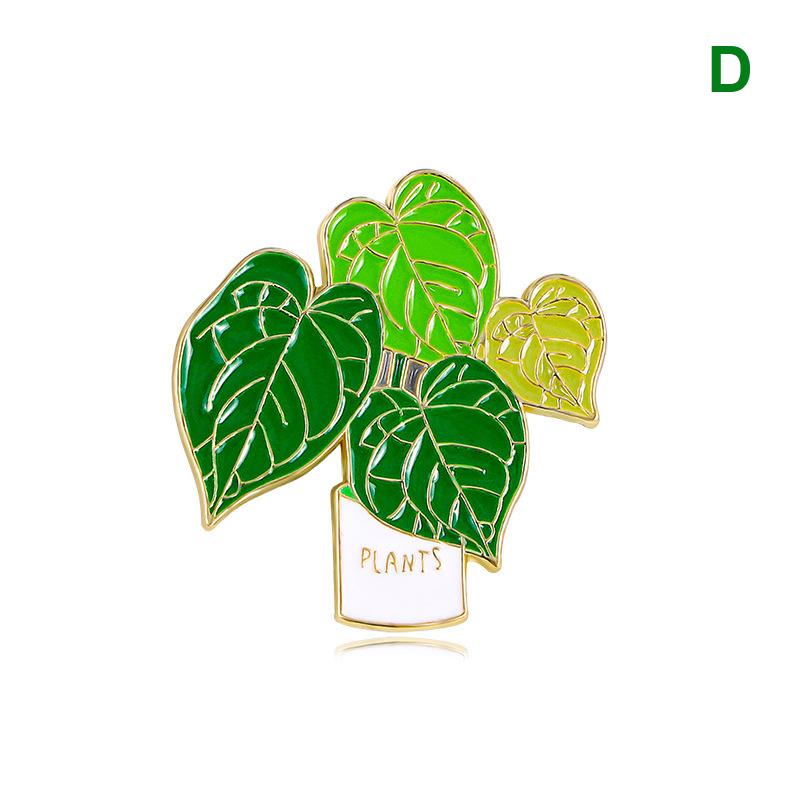 Green Flower Plant Enamel Pins Metal Brooches Decor For Backpacks Badge Jewelry Jeans Label Accessories Diy Gift