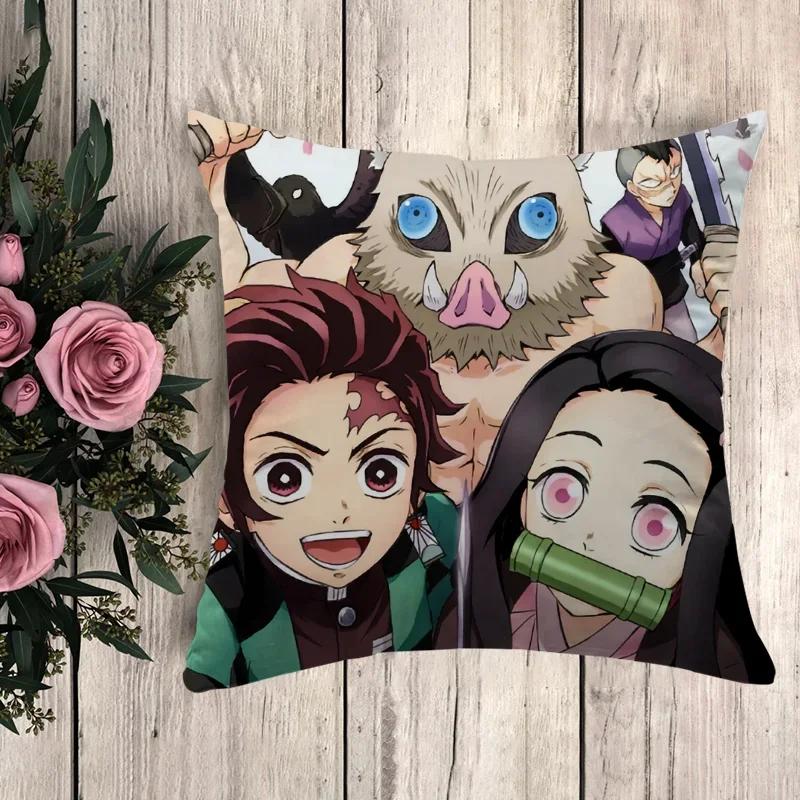 Kissen Demon Slayer Dekorative Kissenhülle Kissenbezug x Kissenbezüge Herbstdeko Sofakissen Bezüge für Bettkissen