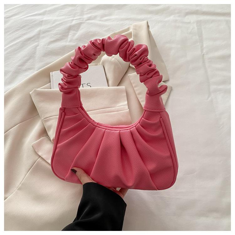 Cloud pleated baguette texture 2025 large capacity new trend portable shoulder underarm bag women