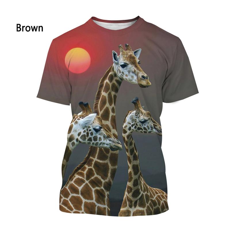New Fashion Cute Animal Giraffe 3D Print T-shirt Mens Funny T Shirt Women Casual Short Sleeve Tee Shirt