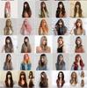 Gradient Platinum Highlight Shoulder-Length Straight Wig: European & American Style, Synthetic Fiber
