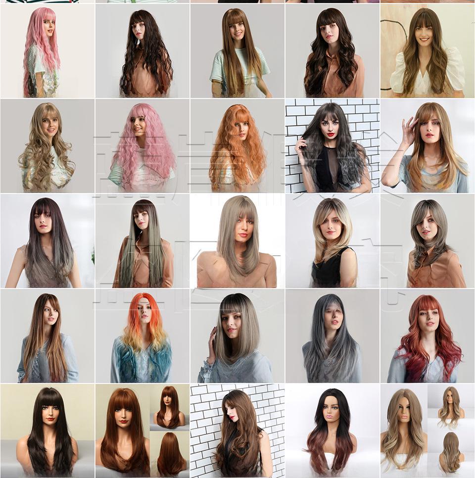 Gradient Platinum Highlight Shoulder-Length Straight Wig: European & American Style, Synthetic Fiber