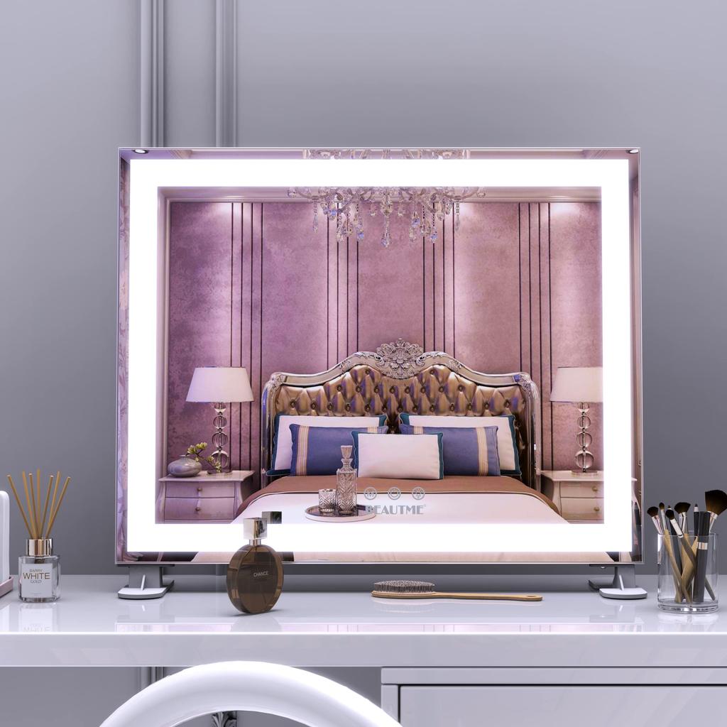 ANYHI Actress Makeup Lighting Adjustable 10x LED Mirror with Actress Suitable for Silver Hollywood-style Mirror, Mirror, Three-Color Modes,