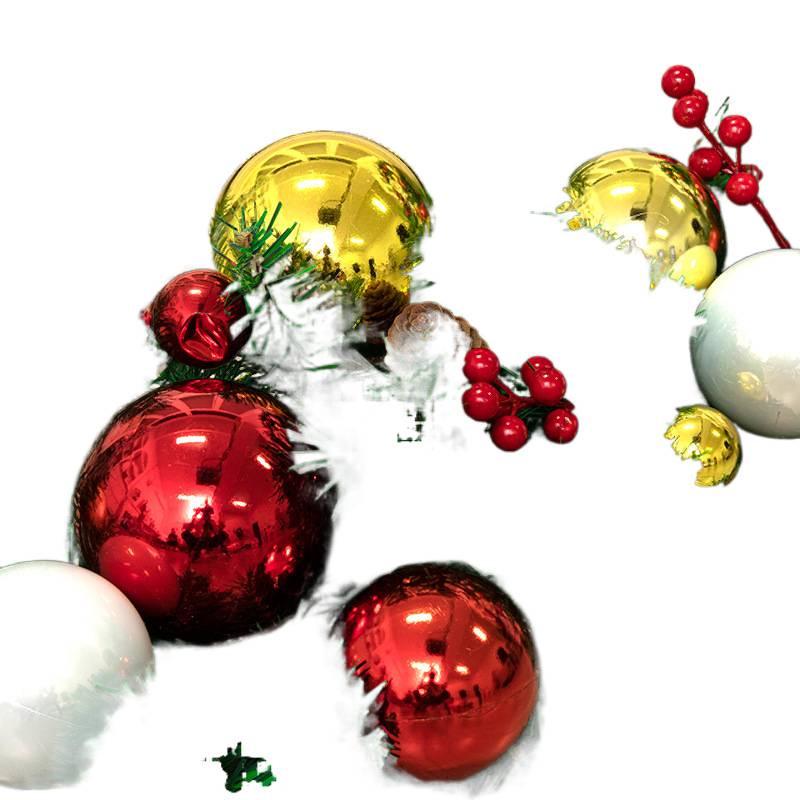 Christmas Rattan Rice Luxury Encrypted Window Display Set with Ball Ornaments and Wreath Decorations