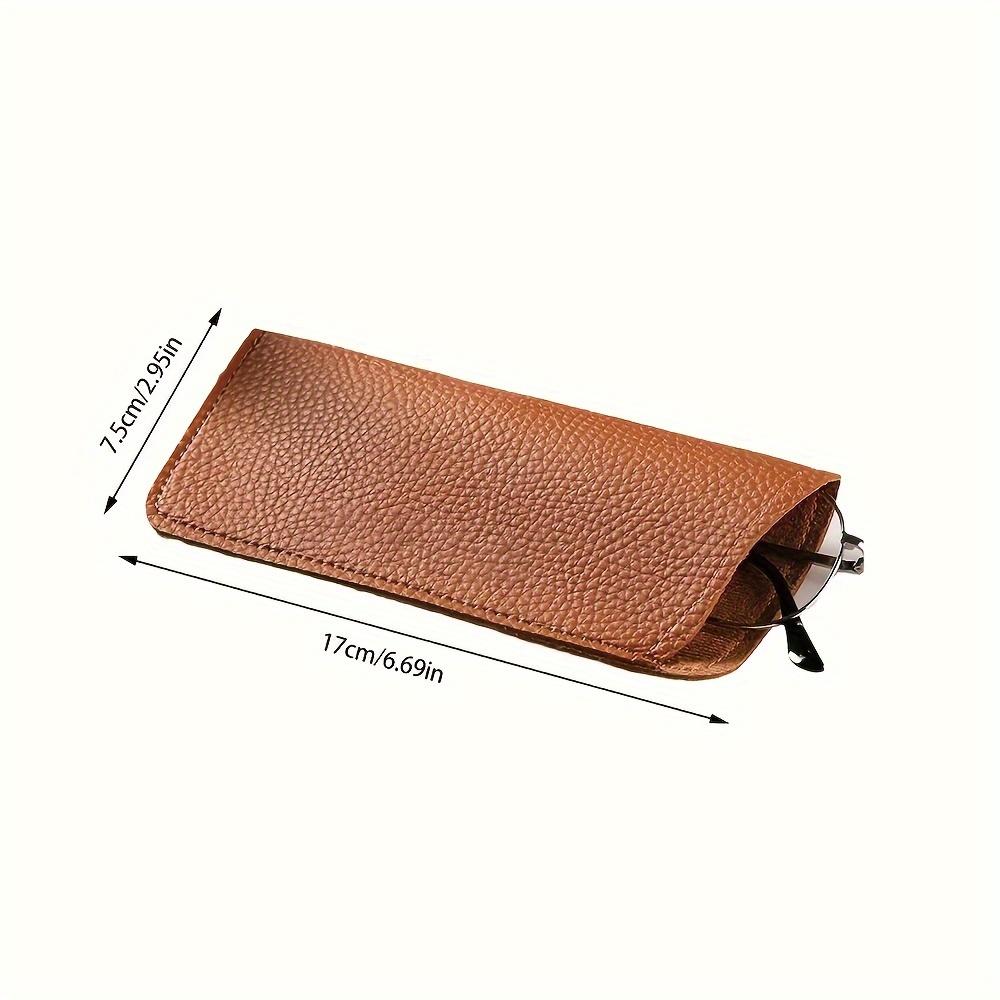 [Premium Eyeglass Case] Premium PU Leather 1pc Eyeglass Case | Portable Soft PU Leather Glasses Pouch with Clip for Women