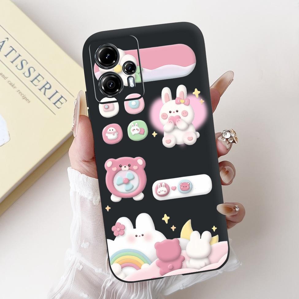 For Moto G13 G14 G15 Phone Cover For Motorola Moto G14 Case Silicone Luxury Fashion Flowers Love Cute Funny Cool Painted Bumper