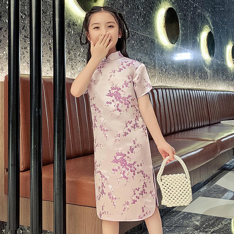 2023 Chinese Style Floral Cheongsam for Girls - Birthday, Banquet & Performance Dress