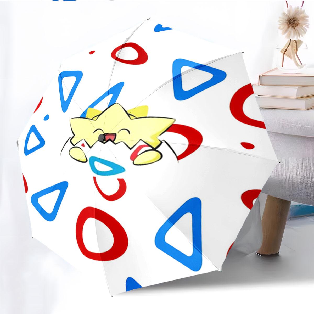 Cute Pokemon Togepi Printed Foldable Umbrella Anti UV Windproof Waterproof Portable Outdoor Travel Sun Rain Parasol