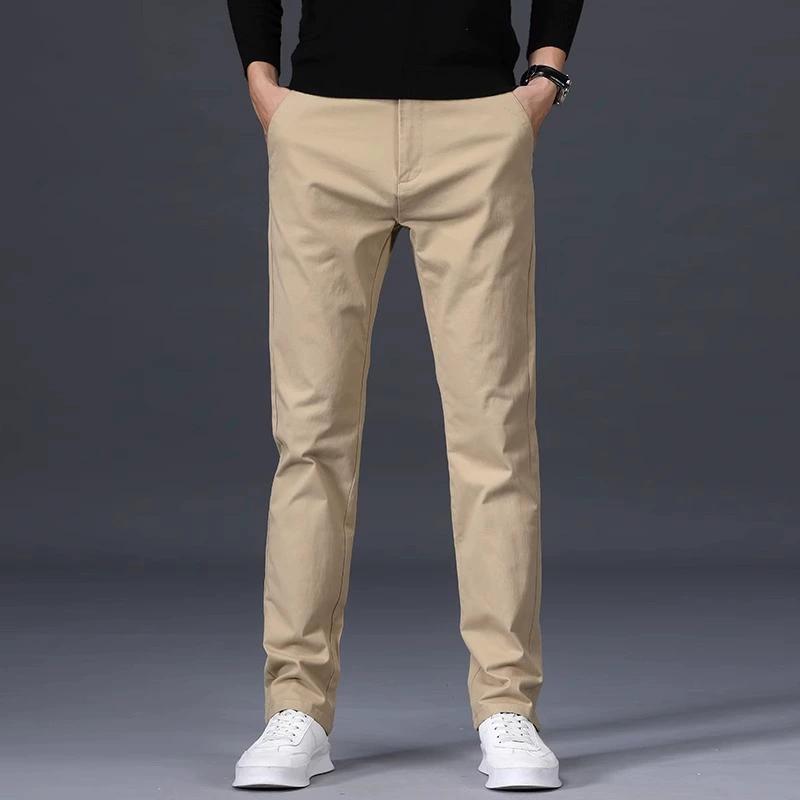 Casual Pants for Men, Loose Straight Leg Pants, Spring and Autumn Pure Cotton Versatile Elastic Sports Pants for Men