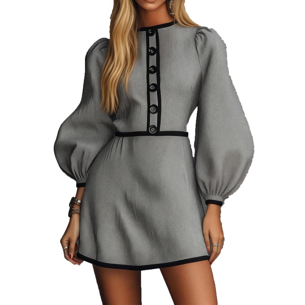 Women's Casual Patchwork Knit Dress