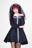 Cedar Eight Sexy Nun Gothic Lolita Halloween Sister Includes and Necklace Costume, Costume, Cosplay, 3-Piece Set, Dress, Veil, (XL)