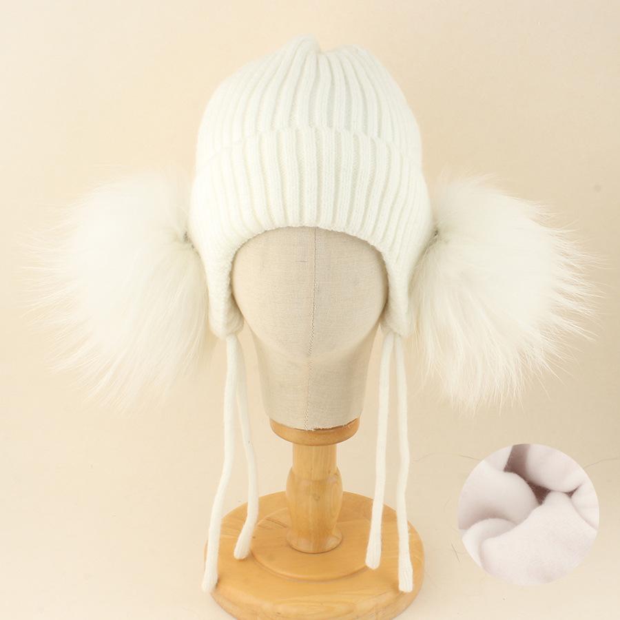 Kids Winter Warm Knitted Set Pom‑pom Hat Scarf Gloves 3‑Pcs Set Or Single Beanie Hat Windproof Ear Protection For Boys Girls Cold Weather Outdoor