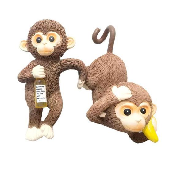 Garden Resin Statue Planter Hanging Monkey Statue, Plant Pot Hugger, Sculpture Cute Miniature Figurine for Flower Edge Decoration Weatherproof