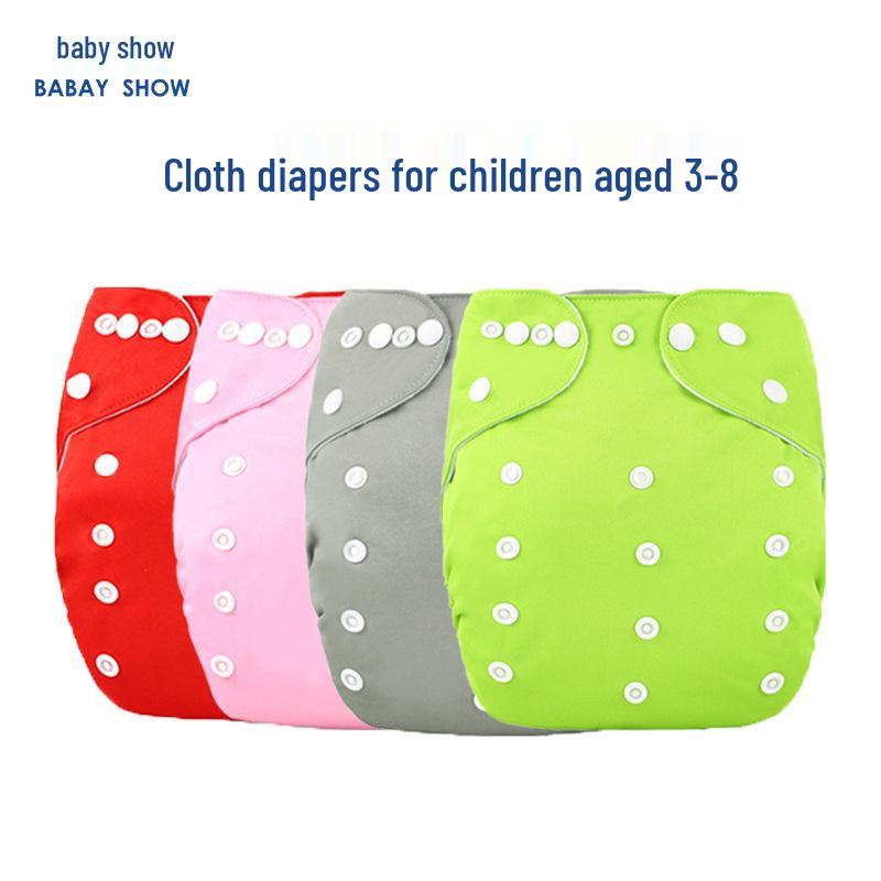 Children's Waterproof Round Ear Fleece-Lined Cotton Cloth Diaper, Ages 3-8