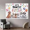 Sfondo 2D Carino Zampa di Cane Multi-Razza per Compleanni e Decorazioni per Bambini
