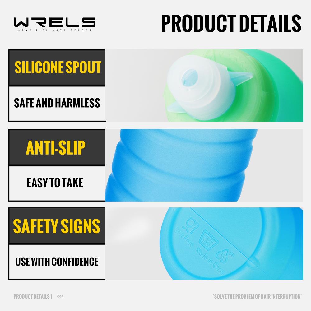 WRELS 500ml Gradient Water Bottle, Food Grade Water Bottle With Cap Durable, Ideal for Running, Cycling, Travel and Climbing