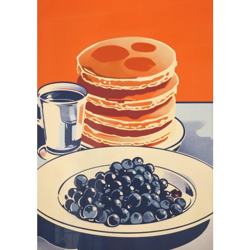 Retro Funny Food Breakfast Eggs Bacon Pancakes Cheese Posters and Prints Canvas Printing Wall Art Picture for Kitchen Home Decor