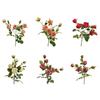 Artificial Roses Flowers for Flower Arrangement Realistic Fake Rose Branches with 4 Head Blooms And 2 Bud for Party Wedding Centerpiece Home Table