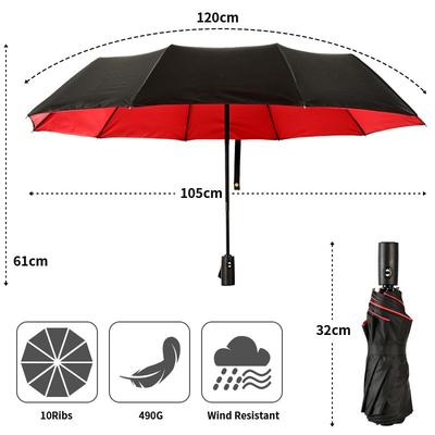 10-bone Double-layer Automatic Umbrella Amazon Hot-selling Windproof Umbrella for Men and Women Folding Plain Umbrella