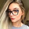 New Cat's Eye Anti-blue Flat Mirror Simple Retro Women's Glasses Frame Can Be Fitted with Glasses Frames.