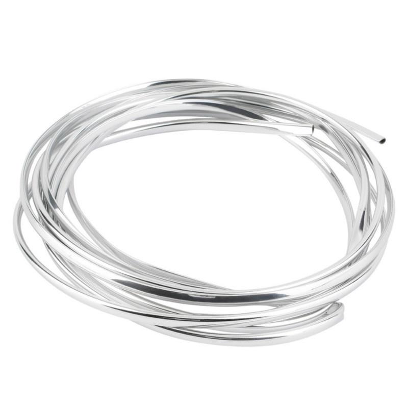 4m DIY Shape Silver Air Vent Grille Switch Rim Trim Outlet Decoration Strip Interior Decor Sticker