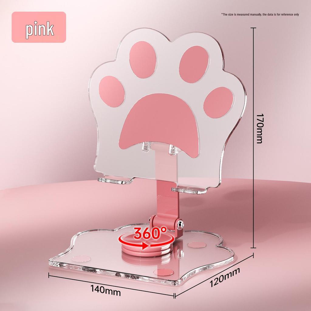 Foldable Cat Paw Phone & Tablet Stand: Rotating Holder for Desk, Office, and Live Broadcasts