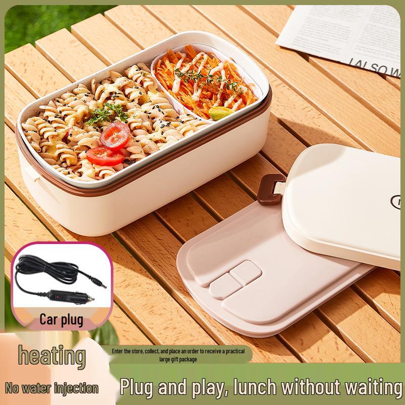 Electric Heated Lunch Box: Portable Stainless Steel, No Water Needed, Ideal for Office Workers and Students, Car Compatible.