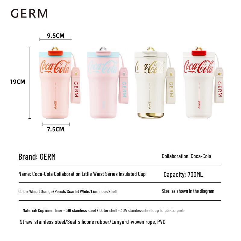Germ Coca-Cola 700ml Stainless Steel Insulated Travel Mug