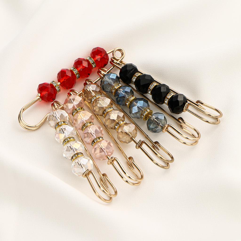 Women Hijab Scarf Brooch Pin Ladies Decorated Safety Pins Tighten Waist Jeans Pins Button Clothing Accessories