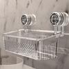 Transparent Draining Basket Large Capacity Wall Mounted Storage Rack Makeup Organizer  for Home